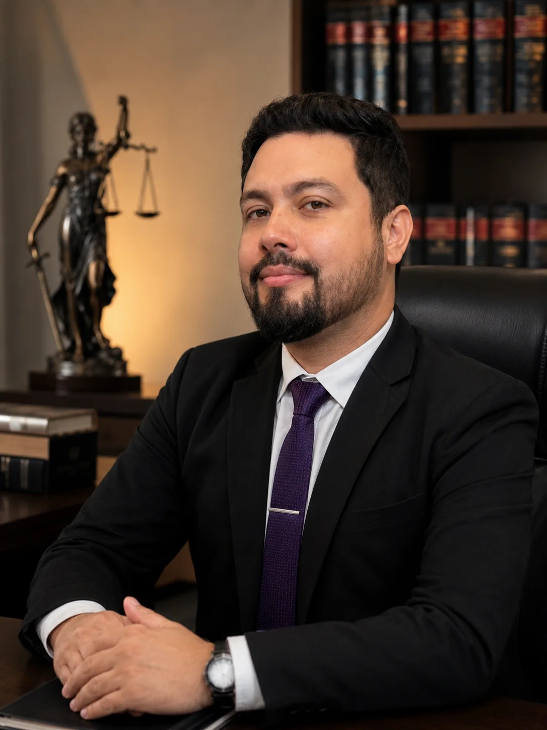 João Pestana, advogado, sentado em seu escritório