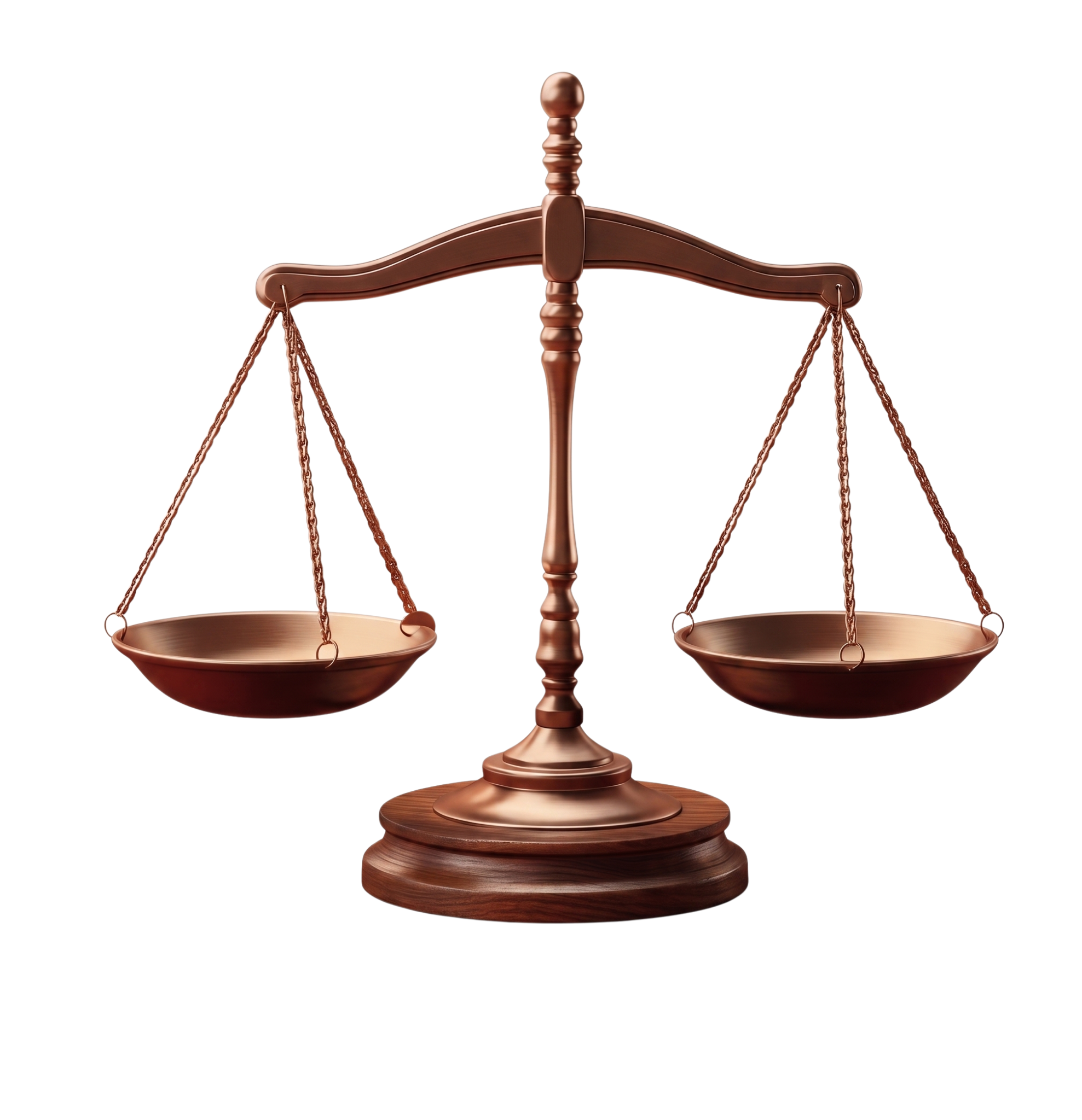 Balança da Justiça em tom cobre